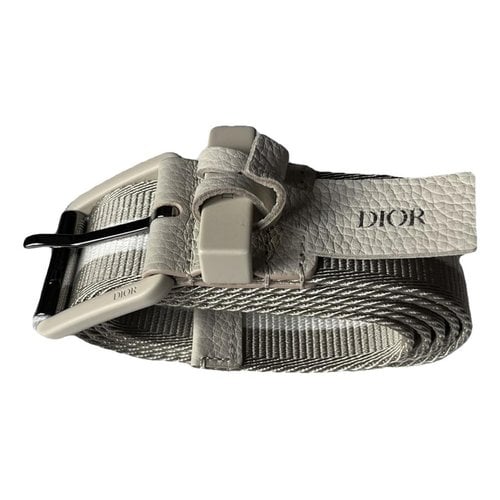 Pre-owned Dior Cloth Belt In Grey