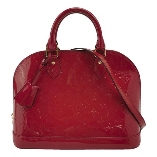 Pre-owned Louis Vuitton Alma Patent Leather Handbag In Red