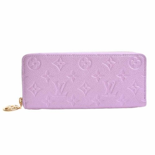 Pre-owned Louis Vuitton Clemence Leather Wallet In Pink