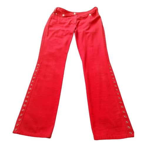Pre-owned Dior Straight Pants In Red