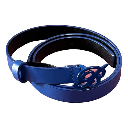 Pre-owned Blumarine Leather Belt In Blue
