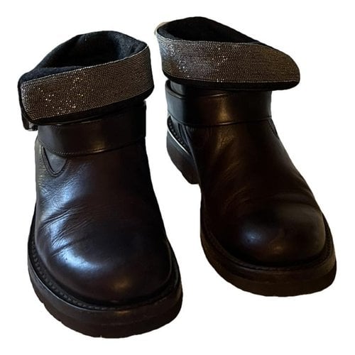 Pre-owned Brunello Cucinelli Leather Boots In Brown