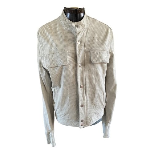 Pre-owned Jean Paul Gaultier Leather Jacket In White