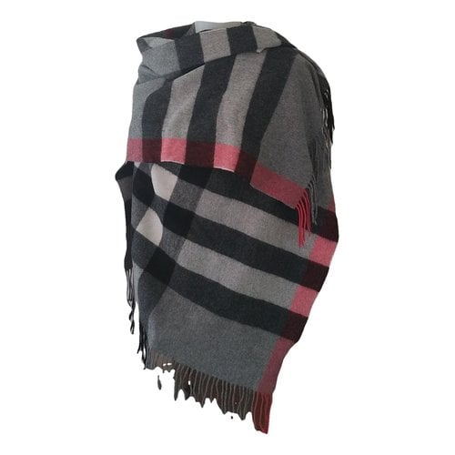 Pre-owned Burberry Cashmere Stole In Grey