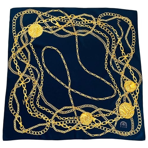 Pre-owned Pauw Silk Scarf In Navy