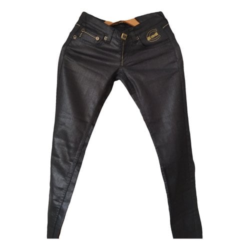 Pre-owned Just Cavalli Straight Pants In Black