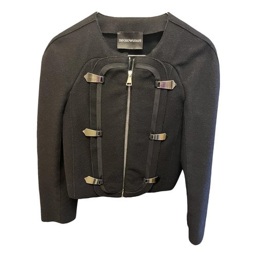 Pre-owned Emporio Armani Wool Short Vest In Black