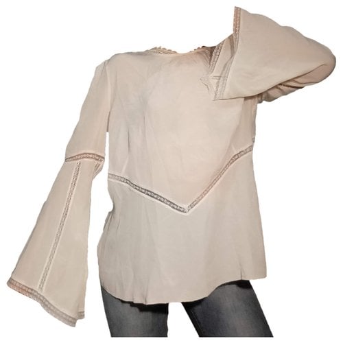 Pre-owned Marc Cain Silk Top In White