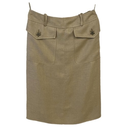 Pre-owned Valentino Linen Mid-length Skirt In Beige