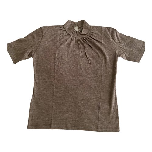 Pre-owned Eleventy Wool T-shirt In Brown