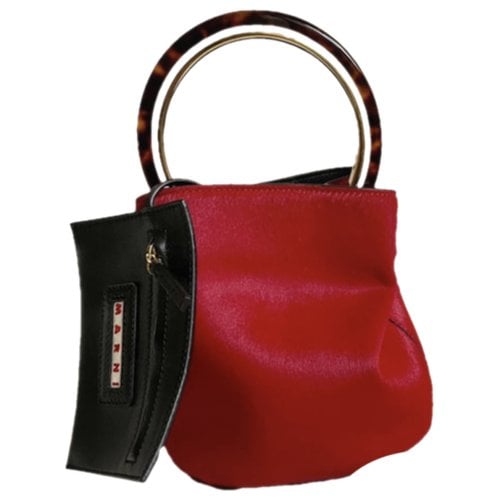 Pre-owned Marni Pannier Pony-style Calfskin Tote In Red