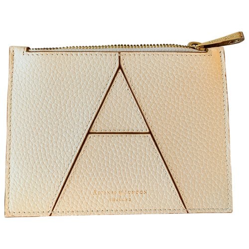Pre-owned Aspinal Of London Leather Purse In Ecru