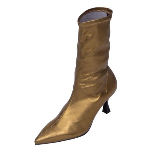 Pre-owned Colette Vegan Leather Boots In Metallic