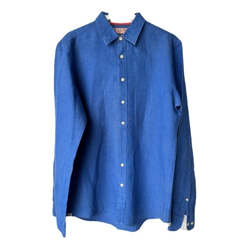 Pre-owned Thomas Pink Linen Shirt In Blue