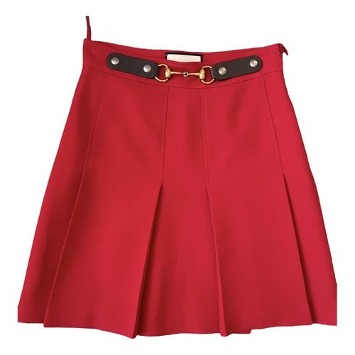 Pre-owned Gucci Silk Skirt In Red