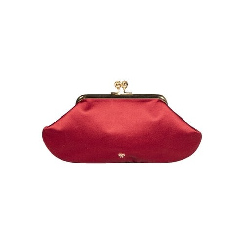 Pre-owned Anya Hindmarch Silk Clutch Bag In Red
