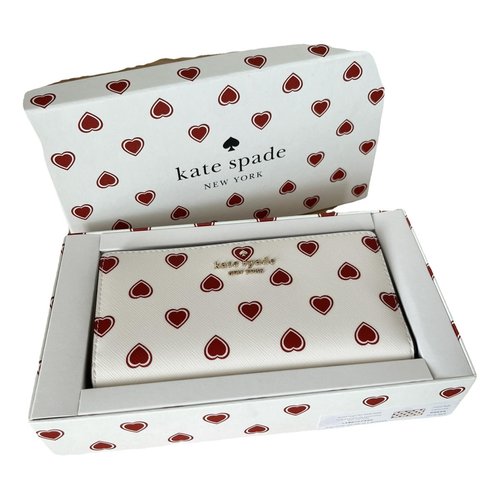 Pre-owned Kate Spade Leather Wallet In White