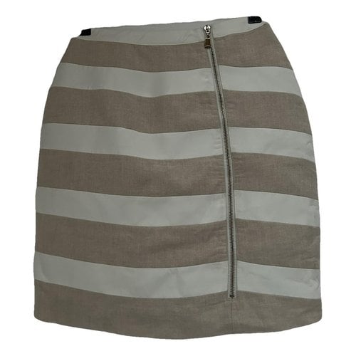 Pre-owned Aje Linen Mini Skirt In Beige