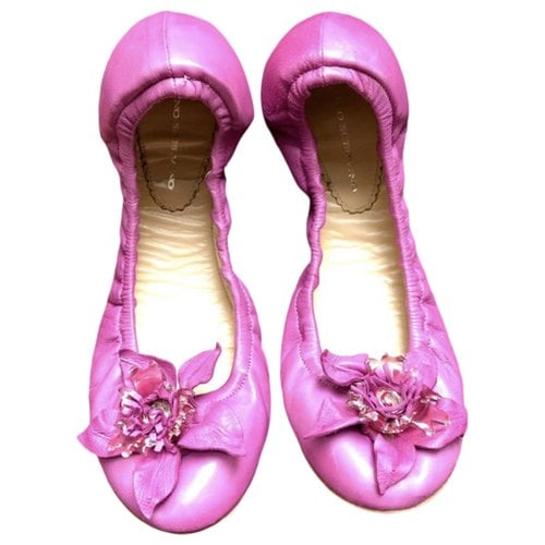 Pre-owned Ermanno Scervino Leather Flats In Pink