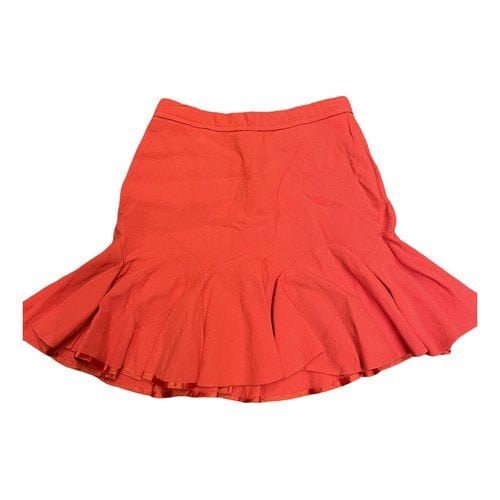 Pre-owned Carven Wool Mini Skirt In Red