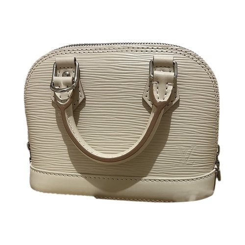 Pre-owned Louis Vuitton Alma Bb Leather Handbag In White