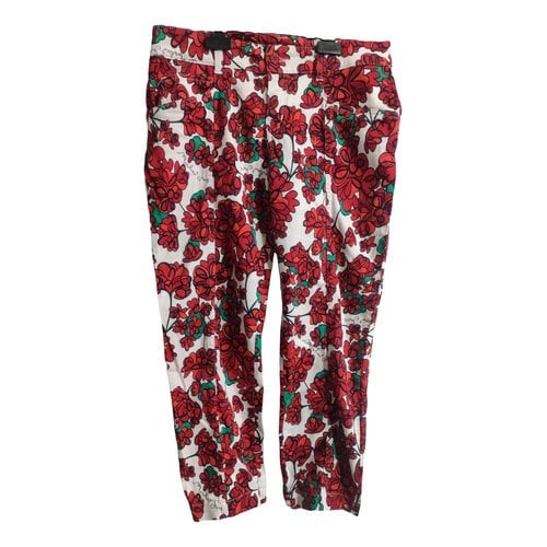 Pre-owned Moschino Straight Pants In Red