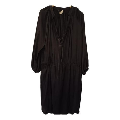 Pre-owned Zadig & Voltaire Silk Mid-length Dress In Black