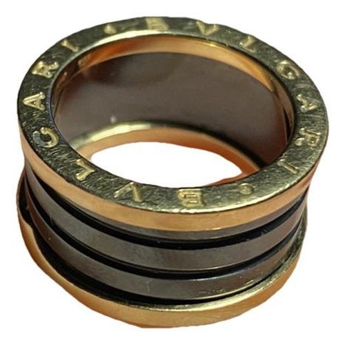 Pre-owned Bvlgari B.zero1 Pink Gold Ring In Black