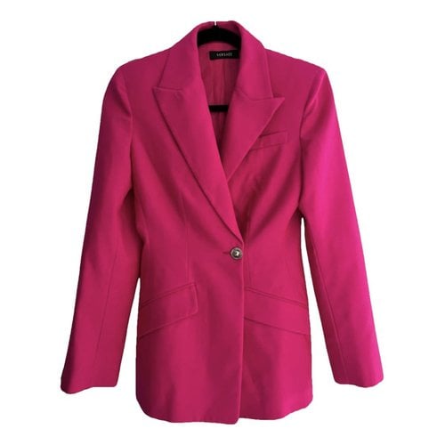 Pre-owned Versace Wool Blazer In Pink