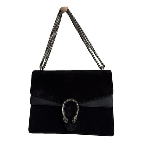 Pre-owned Gucci Dionysus Leather Handbag In Black