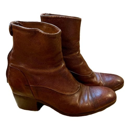 Pre-owned Alberto Fasciani Leather Western Boots In Brown