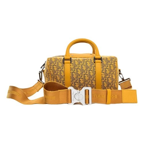 Pre-owned Dior Cloth Crossbody Bag In Yellow