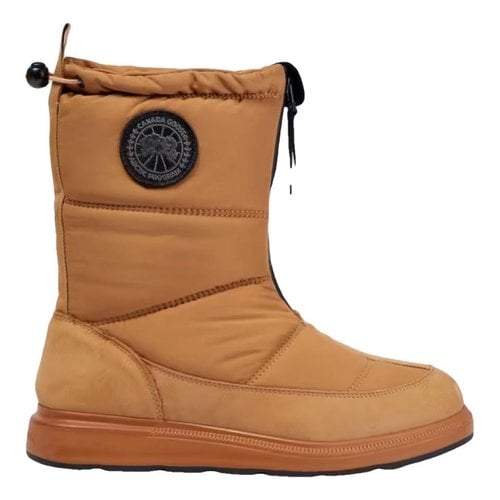 Pre-owned Canada Goose Cloth Boots In Camel