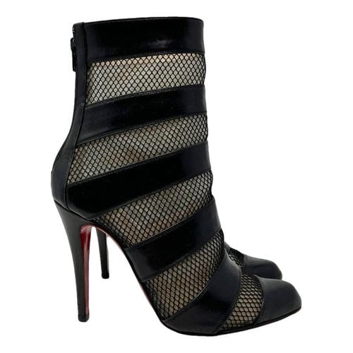 Pre-owned Christian Louboutin Leather Boots In Black