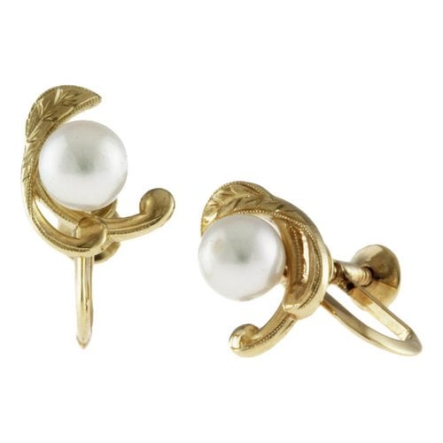 Pre-owned Mikimoto Yellow Gold Earrings