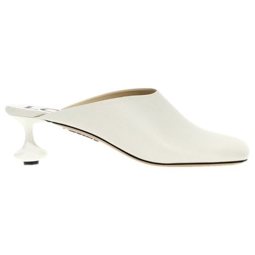 Pre-owned Loewe Toy Leather Heels In White