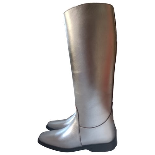 Pre-owned Khaite Leather Boots In Silver