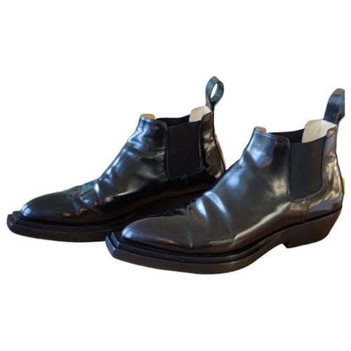 Pre-owned Bottega Veneta Lean Leather Boots In Black