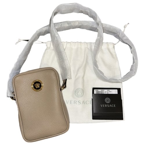 Pre-owned Versace Leather Bag In Beige