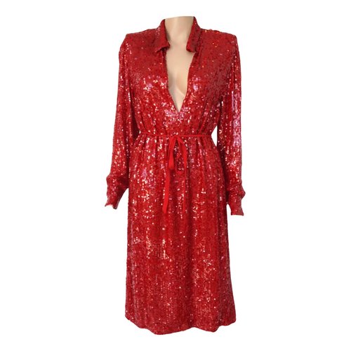 Pre-owned Dries Van Noten Mid-length Dress In Red