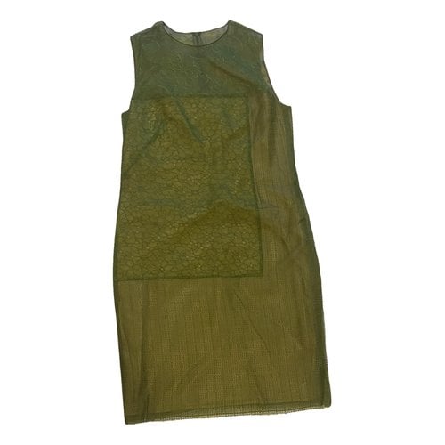 Pre-owned Akris Silk Mid-length Dress In Green