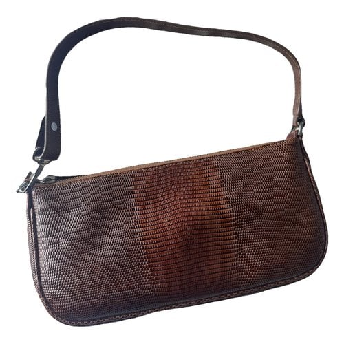 Pre-owned By Far Rachel Leather Handbag In Brown