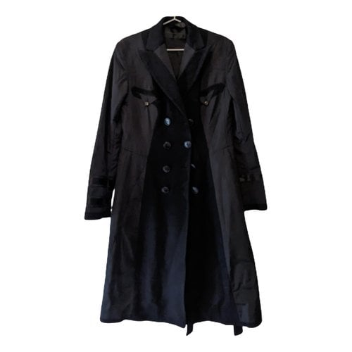 Pre-owned Donna Karan Wool Coat In Black