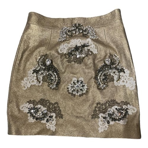 Pre-owned Dolce & Gabbana Wool Mid-length Skirt In Gold