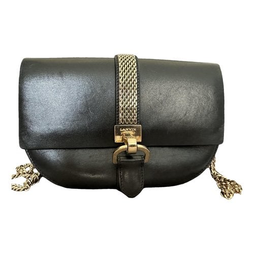 Pre-owned Lanvin Lien Leather Handbag In Black