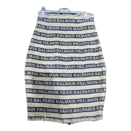 Pre-owned Balmain Linen Mid-length Skirt In Other