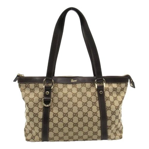 Pre-owned Gucci Cloth Tote In Brown