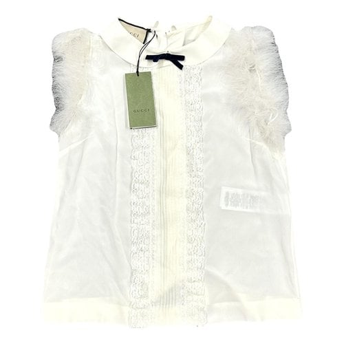 Pre-owned Gucci Silk Vest In White