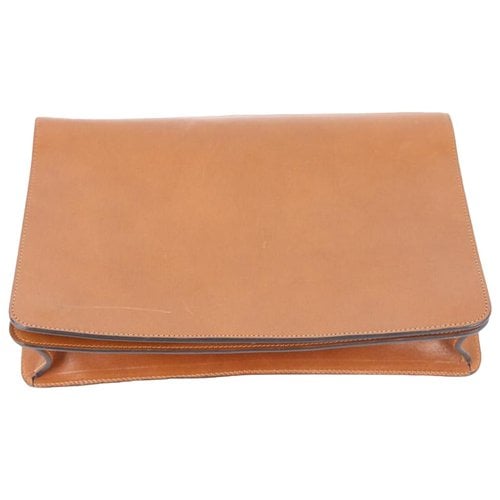 Pre-owned Maison Margiela Leather Clutch Bag In Brown