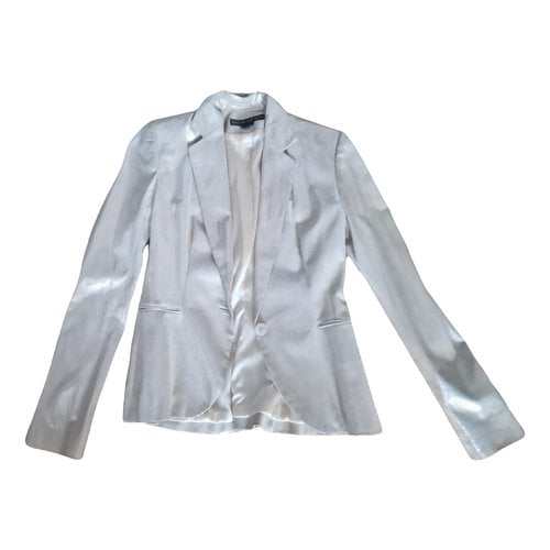 Pre-owned Ralph Lauren Leather Blazer In Silver